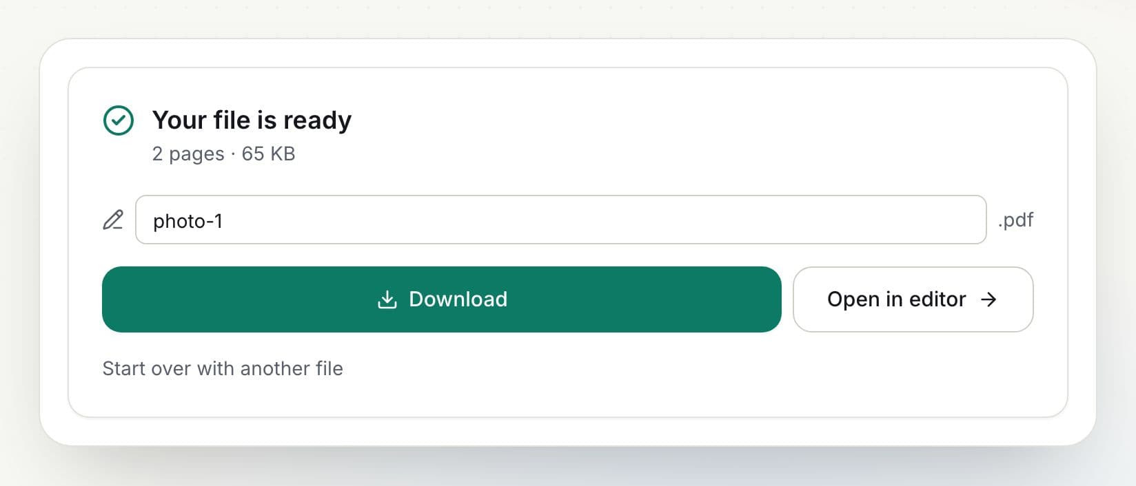 How to convert JPG to PDF: step 4, download your pdf in PDFella