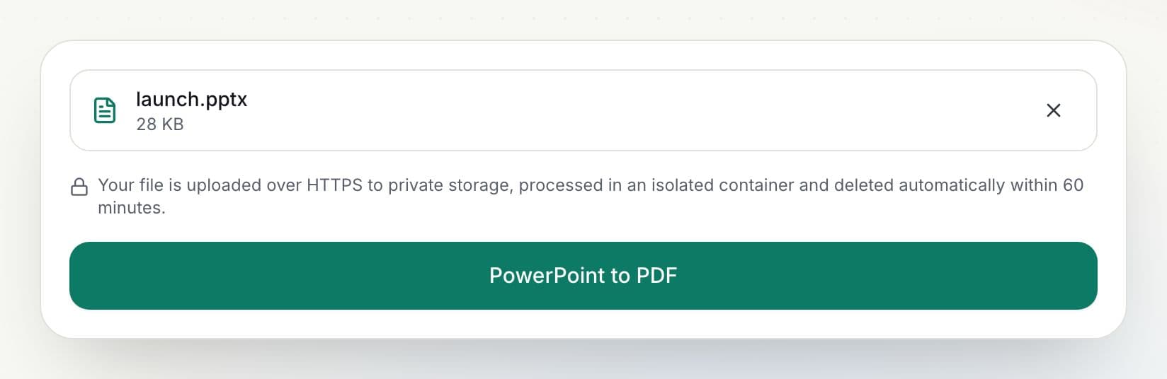 How to convert PowerPoint to PDF: step 2, click powerpoint to pdf in PDFella
